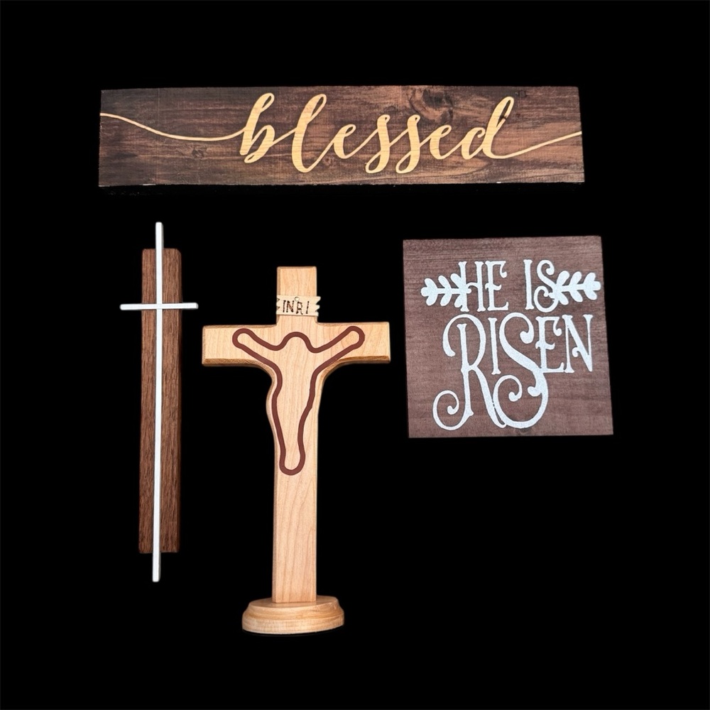 Christian Wooden Decor Set of 4